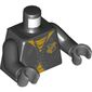 Torso Robe with Laces, Yellow Undershirt, Hogwarts Crest Print, Black Arms, Dark Bluish Gray Hands