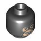 Minifig Head Executioner, Black Mask with Eye and Moth Holes, Open Mouth, teeth