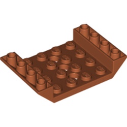 LEGO part 60219 Slope Inverted 45° 6 x 4 Double with 4 x 4 Cutout and 3 Holes in Dark Orange