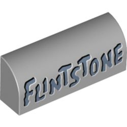 Brick Curved 1 x 4 x 1 1/3 No Studs with 'FLINTSTONE' Print