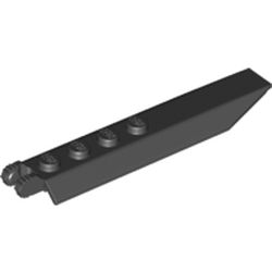 LEGO part 50334 Hinge Plate 1 x 8 with Angled Side Extensions, 7 Teeth in Black