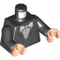 Torso Tuxedo, White Shirt, White Bow Tie Print, Black Arms, Light Nougat Hands