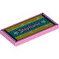 Tile 2 x 4 with "Stephanie" on Sand Green Filmroll, Stars