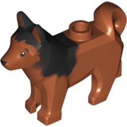 LEGO PART 16606pat0002pr0001 Animal, Dog, Husky with Black Eyes, Black ...