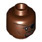 Minifig Head Nick Fury, Black Eyepatch, Round Beard, Stern/Angry