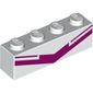 Brick 1 x 4 with Dark Purple Stripes/Lines print