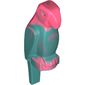 Animal, Bird, Parrot, Wide Beak and Tail with Marbled Dark Turquoise Pattern