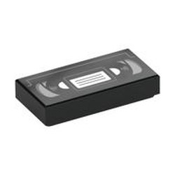 Tile 1 x 2 with Video Tape print