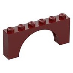 LEGO part  BRICK W/ INSIDE BOW 1X6X2 in Dark Red