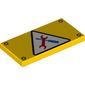 Tile 2 x 4 with White Triangle, Red Wrench, Black Screwdriver