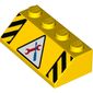 Slope 45° 2 x 4 with Warning Pattern, White Triangle, Red Wrench, Black Screwdriver