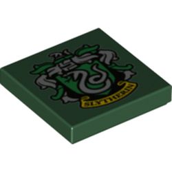 Tile 2 x 2 with Slytherin Crest print