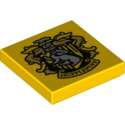 Tile 2 x 2 with Hufflepuff Crest print