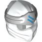 Wrap with Long Back Knot, Light Bluish Gray Band Pattern with Dark Azure Asian Symbol Print