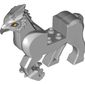 Creature, Buckbeak with Dark Bluish Grey Beak, Bright Light Orange Eyes, Dark Bluish Grey/White Feathers print