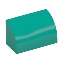 LEGO part 37352 BRICK 1X2, OUTSIDE HALF BOW in Bright Bluish Green/ Dark Turquoise