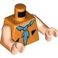 Torso Buckskin with Black Triangles and Dark Azure Tie Print (Fred Flintstone), Light Nougat Arms and Hands
