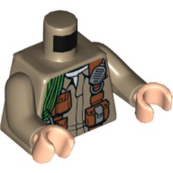 Torso Shirt, Pockets, Utility Belt/Strap, Climbing Rope, Walkie Talkie Print, Dark Tan Arms, Light Nougat Hands