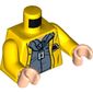 Torso Rain Coat, Sand Blue Shirt, ID Tag / Jurassic Park Logo on Back Print, Yellow Arms, Light Nougat Hands