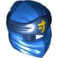 Wrap with Long Back Knot, Dark Blue Band Pattern with Yellow Asian Symbol print