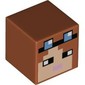 Minifig Head Special, Cube with Pixelated Face, Glasses, Lavender Lips Print