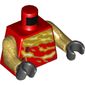 Torso Robe with Dark Red Trim, White/Gold Flames Print, Pearl Gold Arms, Black Hands