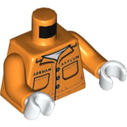 Torso Prisoner Suit, "Arkham Asylum" print, Orange Arms, White Hands