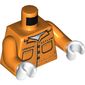 Torso Prisoner Suit, "Arkham Asylum" print, Orange Arms, White Hands