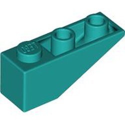 LEGO part 4287c Slope Inverted 33° 3 x 1 with Internal Stopper and No Front Stud Connection in Bright Bluish Green/ Dark Turquoise