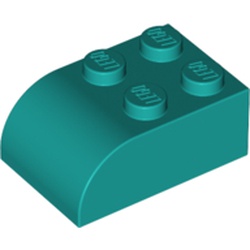LEGO part 6215 Brick Curved 2 x 3 with Curved Top in Bright Bluish Green/ Dark Turquoise