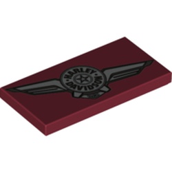 Tile 2 x 4 with Skew Harley Davidson Logo print