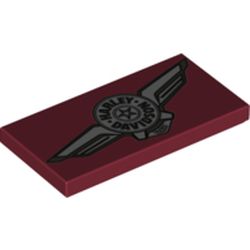 Tile 2 x 4 with Skew Harley Davidson Logo print