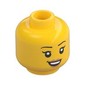 Minifig Head, Open Mouth Smile, Peach Lips
