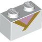 Brick 1 x 2 with 2 Pearl Gold Lines (V-Neck Shirt), Medium Lavender Triangle print