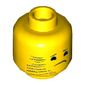 Minifig Head Emmet, Sad Face, Wiped/Smeared Beard
