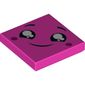 Tile 2 x 2 with Black Eyes, Smile, Dark Purple Cheeks/Dots Print