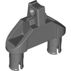 LEGO part DOUBLE SNAP 2M W/ STUB in Dark Stone Grey / Dark Bluish Gray
