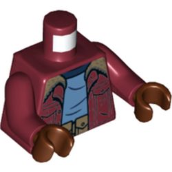 Torso Jacket with Fur, Medium Blue Shirt with Dark Blue Collar, Utility Belt Print, Dark Red Arms, Reddish Brown Hands