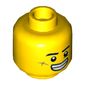 Minifig Head Jack Davids, Eyebrows, Scar on Cheek, Smile with Teeth / Grumpy Print