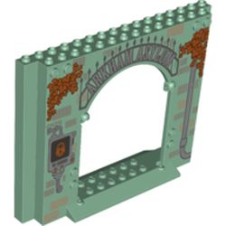 Panel 4 x 16 x 10 with Gate with Stones, Dead Shrubbery, Screen with Lock, Water Drain print