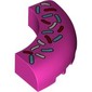 Brick Round Corner 5 x 5 x 1 Curved, Bottom Cut Outs, No Studs, 7 Bottom Tubes with Doughnut Sprinkles Print