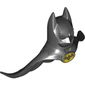 Mask, Batman Cowl with Cape, Yellow Batman Logo with 3 Center Bottom Points print