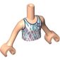 Minidoll Torso Girl with Reflective Lavender/Dark Turquoise Gymnastic Suit, Stars