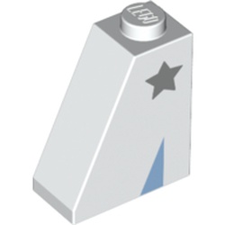 Slope 65° 2 x 1 x 2 with Light Bluish Grey Star, Medium Blue Triangle print