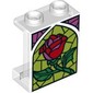 Panel 1 x 2 x 2 - Hollow Studs with Stained Glass Rose Print