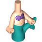 Microdoll Body Mermaid Dark Turquoise Tail, Medium Lavender Shells