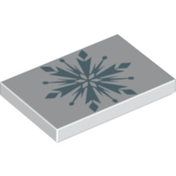 Tile 2 x 3 with Sand Blue Snowflake print