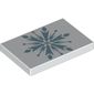 Tile 2 x 3 with Sand Blue Snowflake print