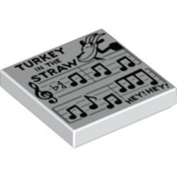Tile 2 x 2 with 'Turkey in the Straw', 'Hey! Hey!', Sheet music, Goat print