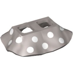 Minifig Hipwear Skirt with Silver Top, 16 White Polka Dots Print (Minnie)